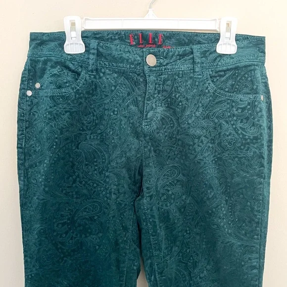 Elle Teal Paisley-Print Straight Leg Jeans - Picture 2 of 11
